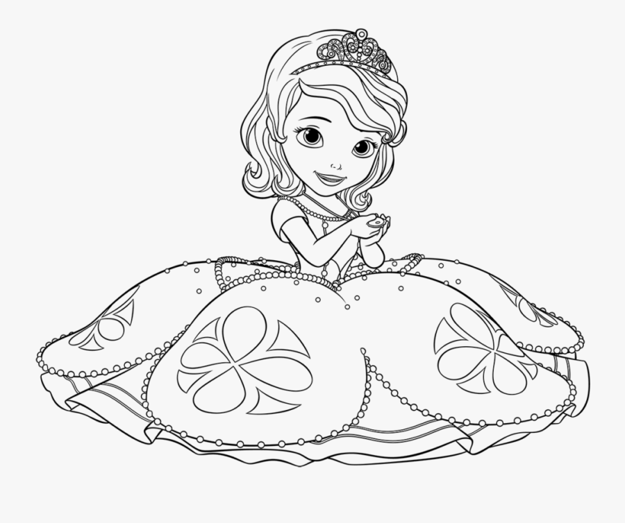 Princess Drawing Black And White - Princesa Sofia Para Pintar, Transparent Clipart