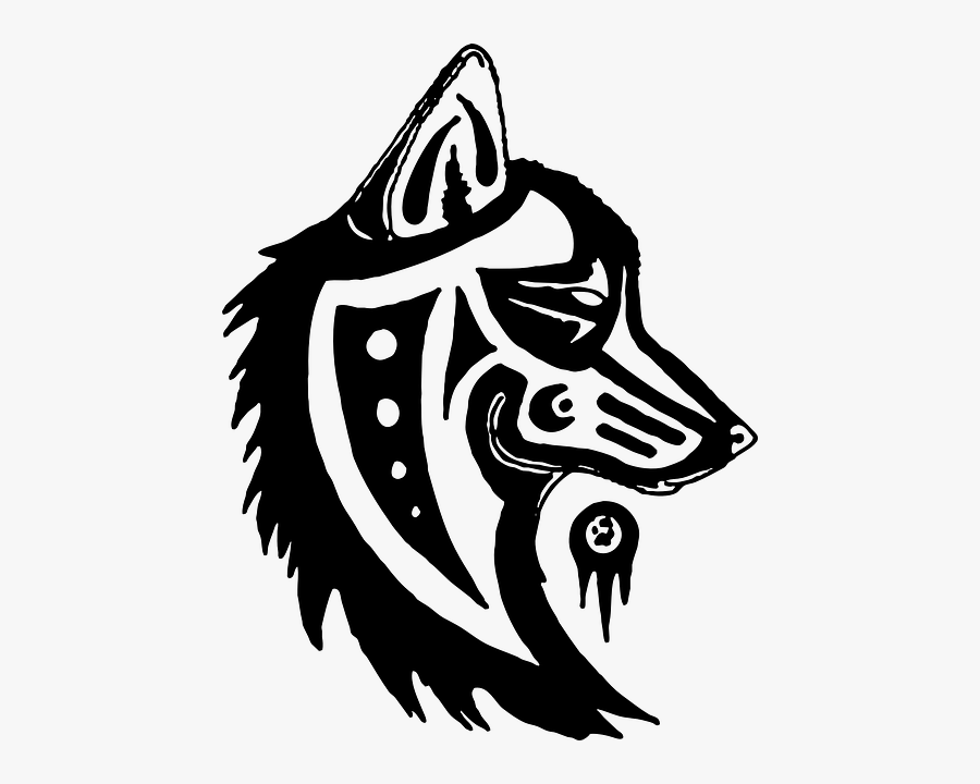 Indian Clipart Tribal - Wolf Native American Art, Transparent Clipart