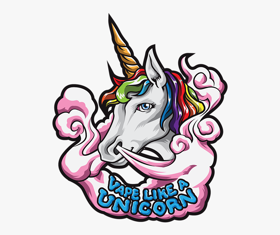 Unicorn Vaping, Transparent Clipart