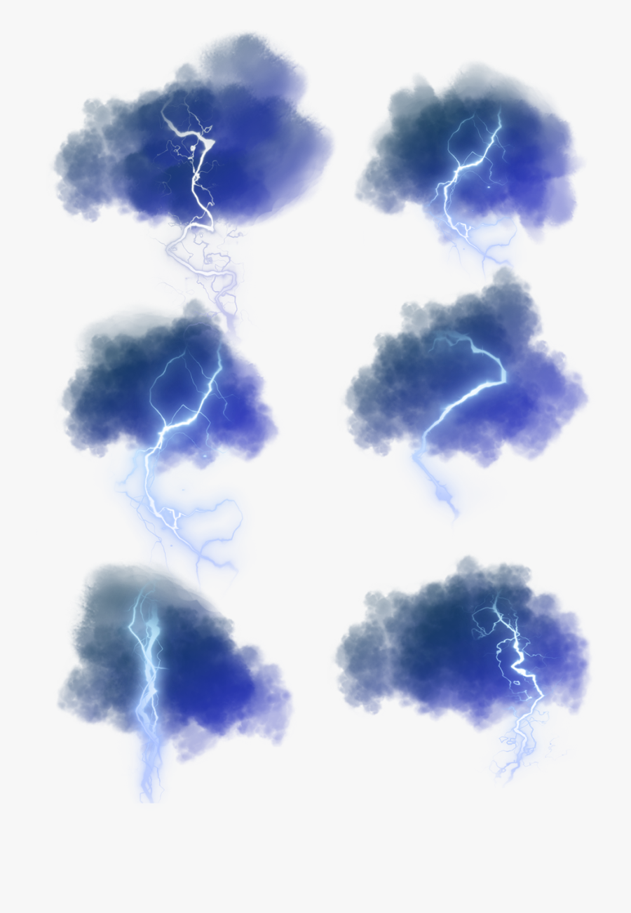 Blue Lightning Dark Glowing Png And Psd, Transparent Clipart