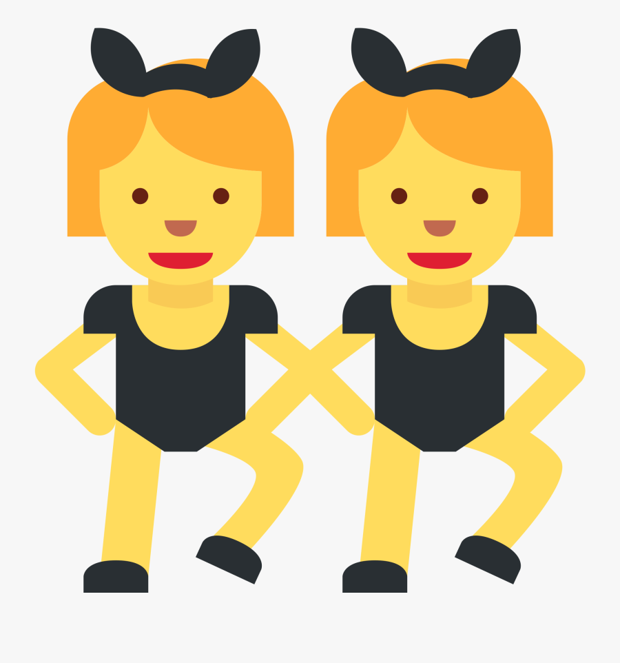 Hd Woman With Bunny - Dancing Girl Emoji Vector, Transparent Clipart