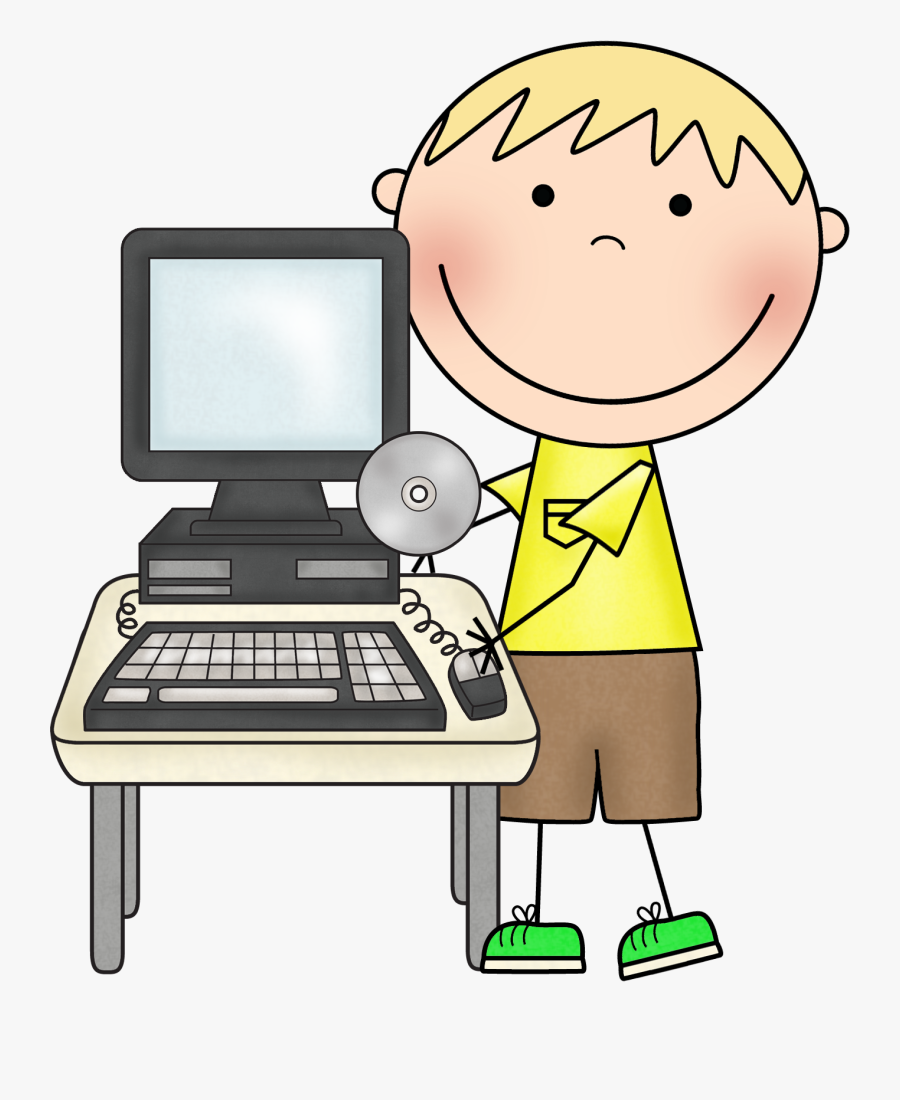 Class Clipart Technology - Cartoon Picture Of Computer Helper, Transparent Clipart