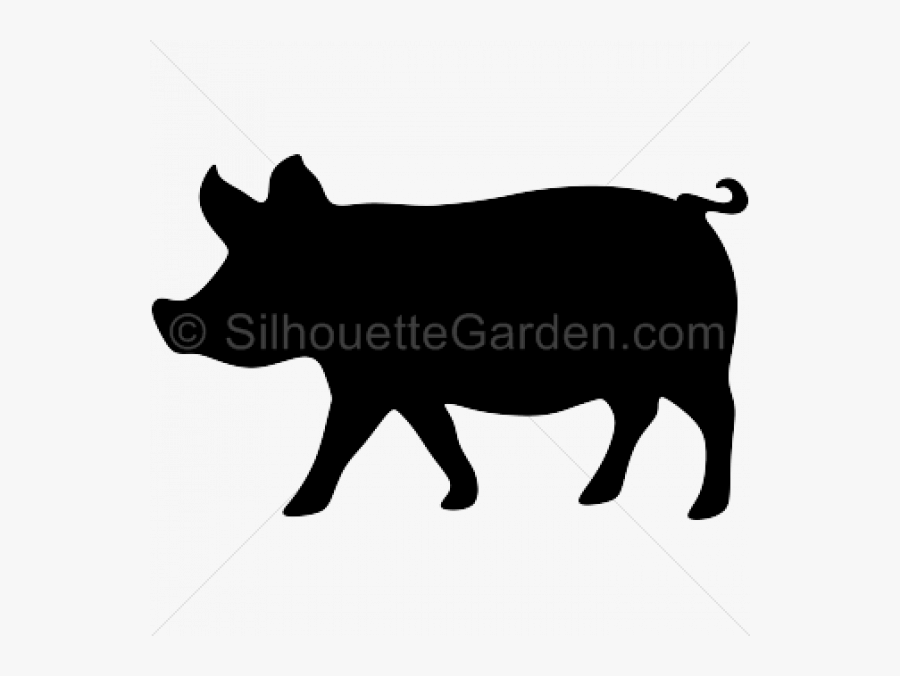Transparent Animal Silhouette Clipart - Pig Farm Animal Silhouette, Transparent Clipart