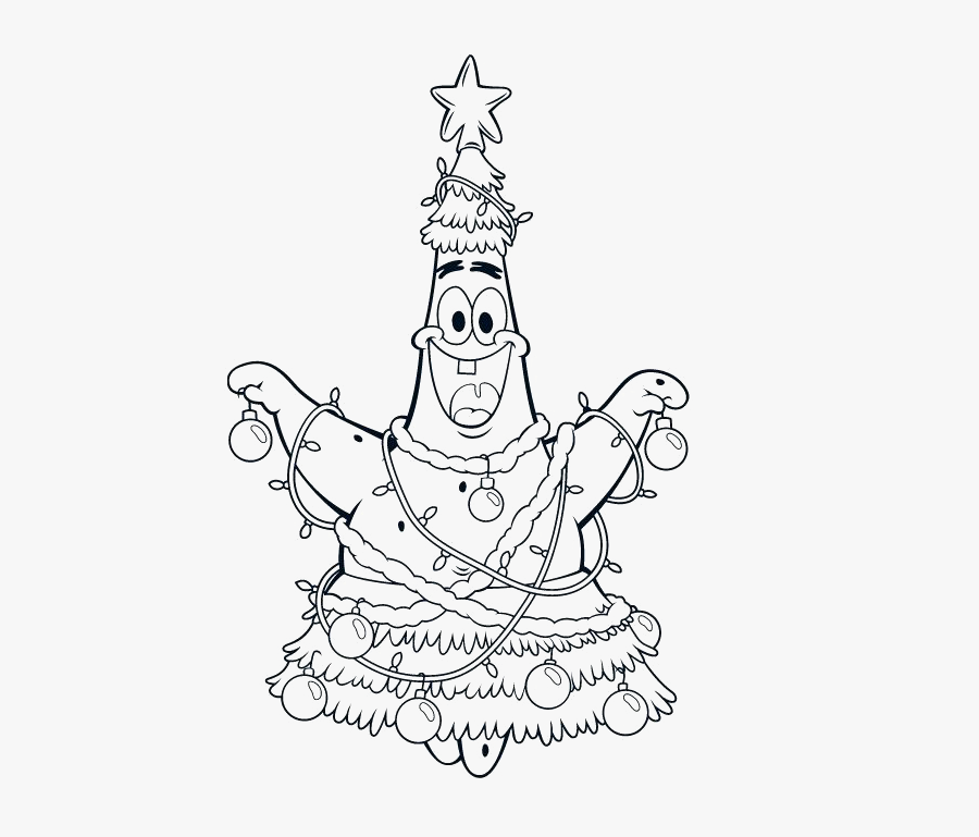 Transparent Patrick Star Png - Christmas Spongebob Coloring Pages, Transparent Clipart