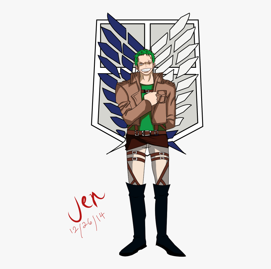 Zoro As A Member Of The Survey Corps - Attack On Titan Wallpaper Scouting Legion, Transparent Clipart