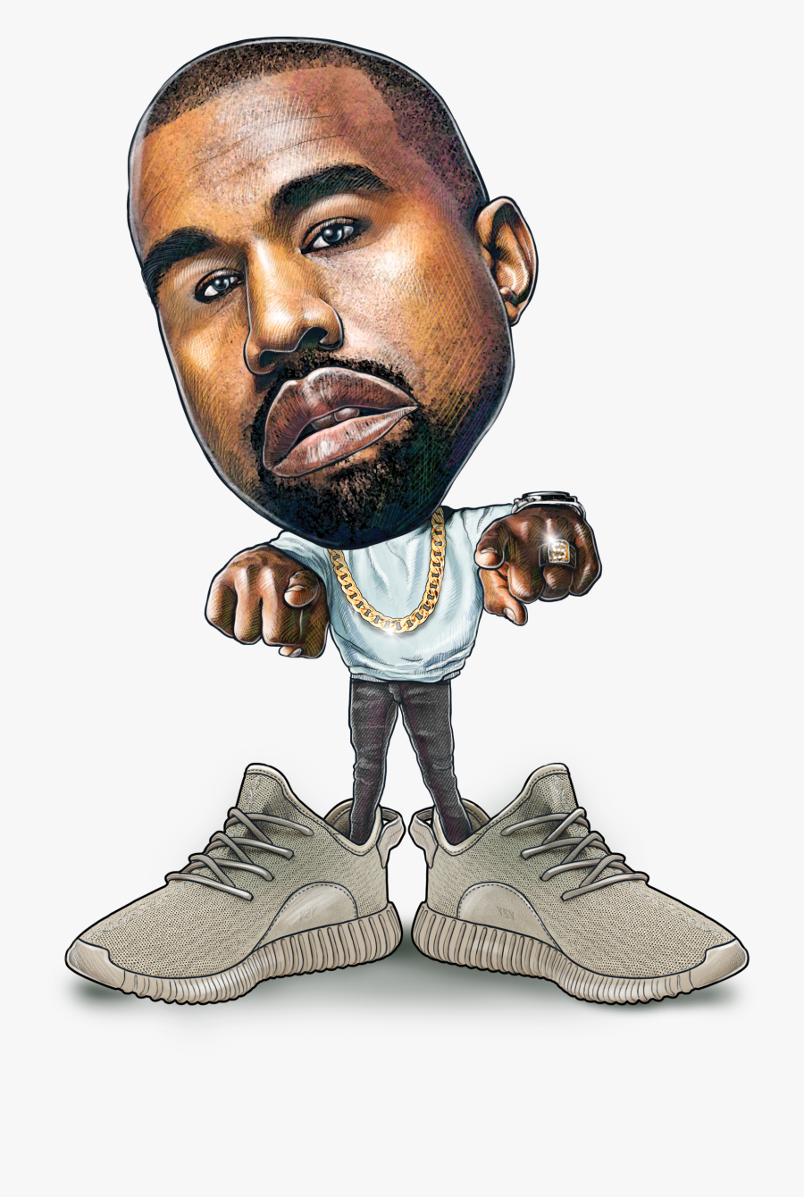 Kanye West Saint Pablo Yeezus Willamette Week Artist - Kanye West Cartoon Png, Transparent Clipart