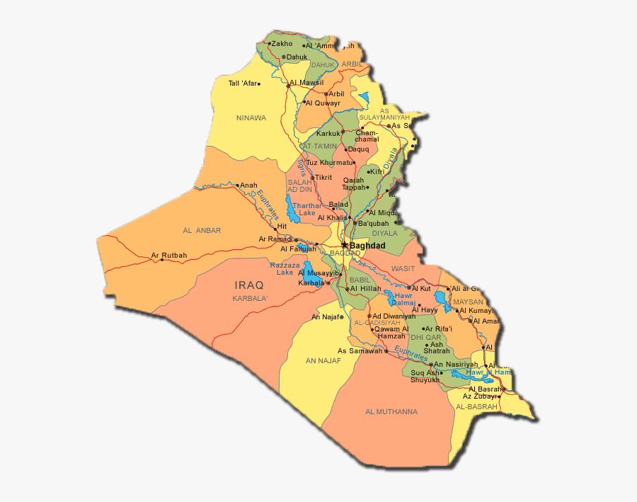 Iraq Maps Of Governorates, Transparent Clipart