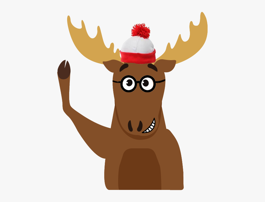 Mason Waving With Waldo Hat - Moose With Top Hat, Transparent Clipart