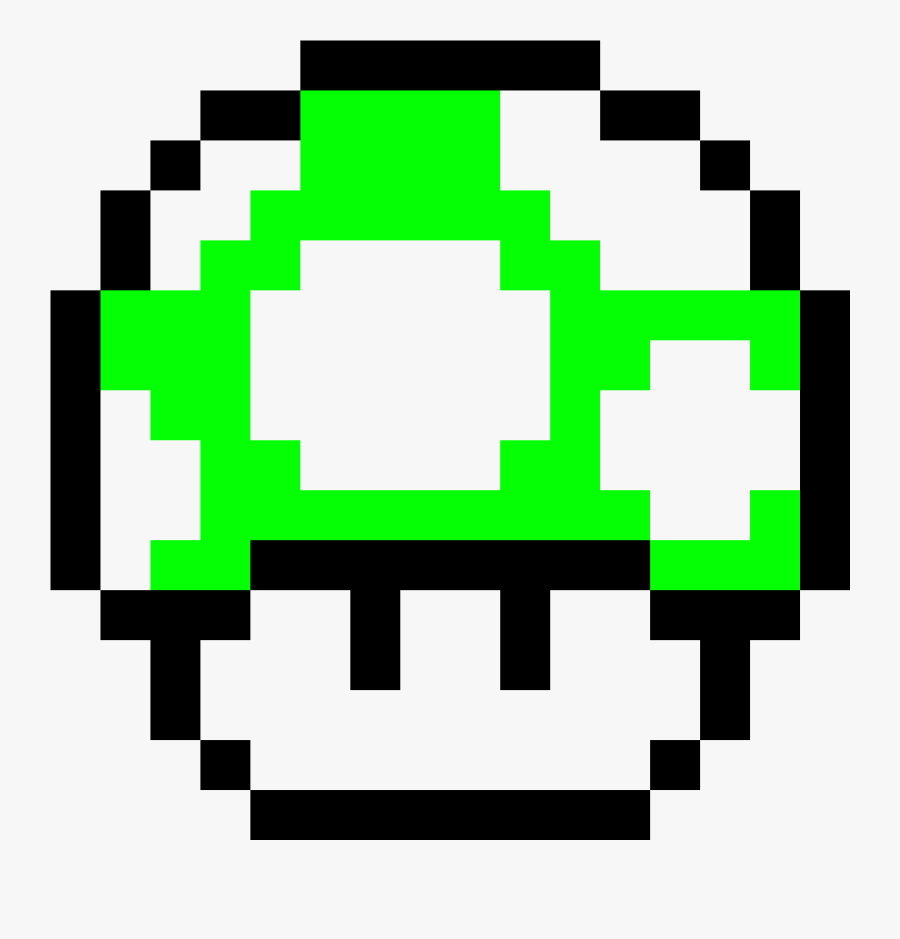 Mario Mushroom Png - Mario 1 Up Mushroom Pixel Art, Transparent Clipart