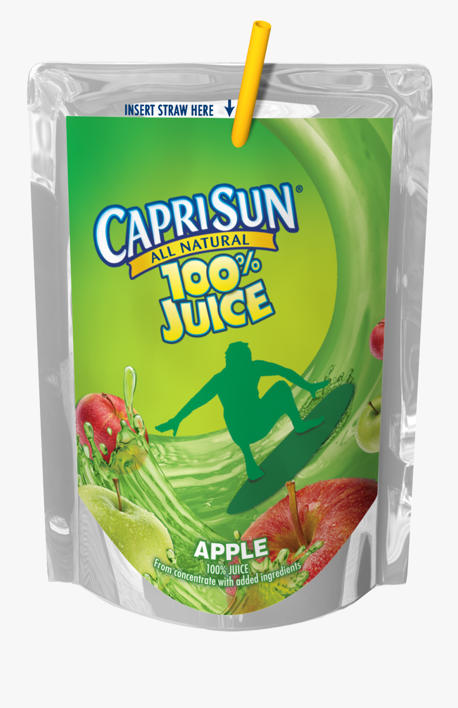 Capri Sun 100 Juice Apple - Apple Capri Sun, Transparent Clipart