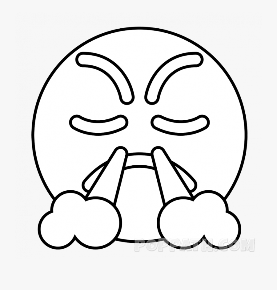 How To Draw A Angry Face An Anime Emoji Emoticon Drawing - Emoji Drawing, Transparent Clipart