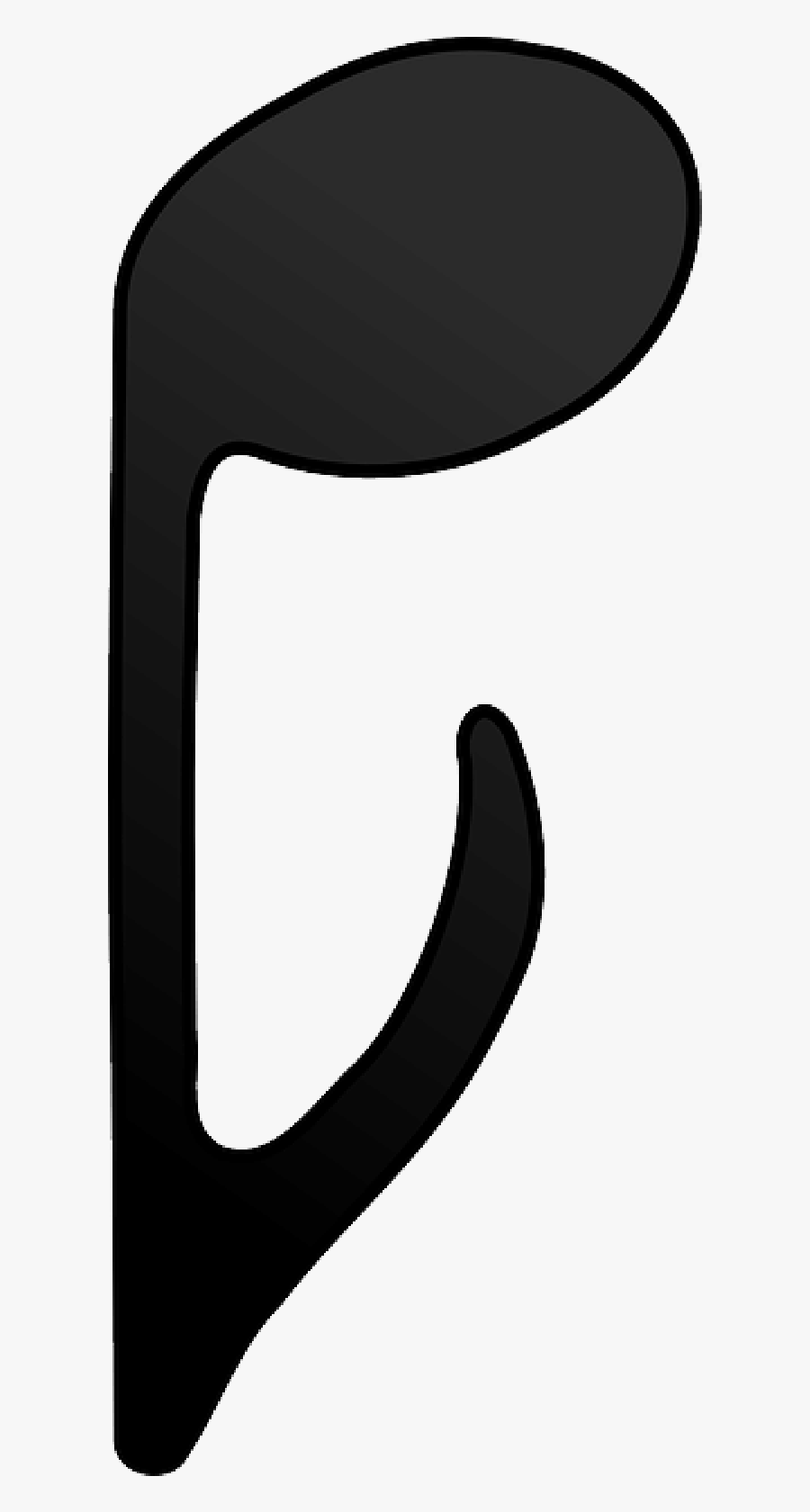 Eighth Note Stem Down, Transparent Clipart