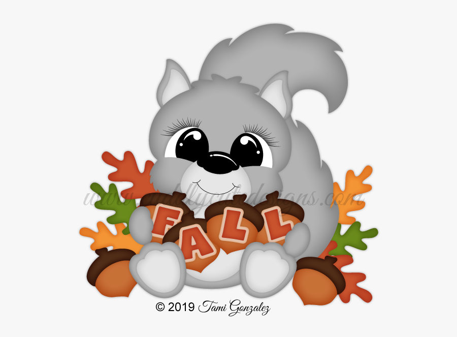 Fall Squirrel - Cartoon, Transparent Clipart