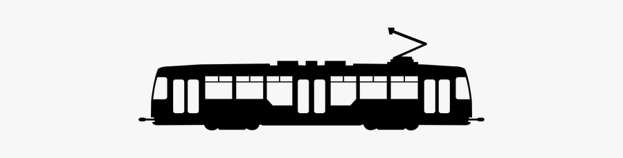 Tramway Vector Silhouette Image - Tram Silhouette, Transparent Clipart