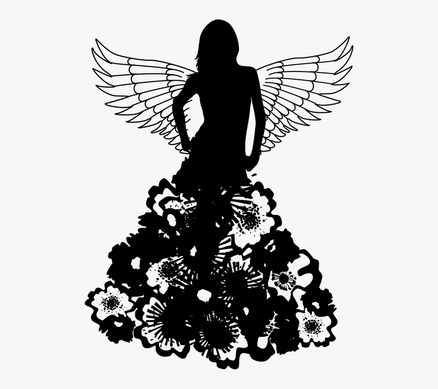 Woman, Angel, Abstract, Silhouette, Creative - Woman In Dress Silhouette Png, Transparent Clipart