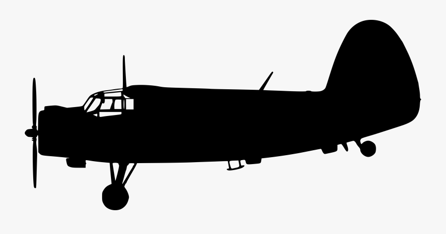 Old Plane Silhouette Png, Transparent Clipart