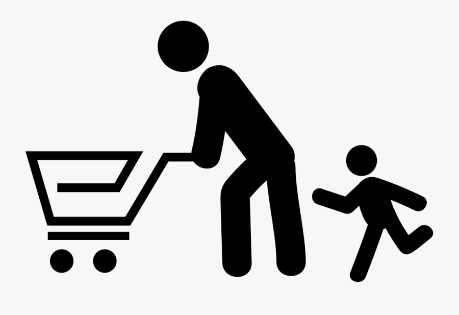 Father And Son Shopping - Icon, Transparent Clipart