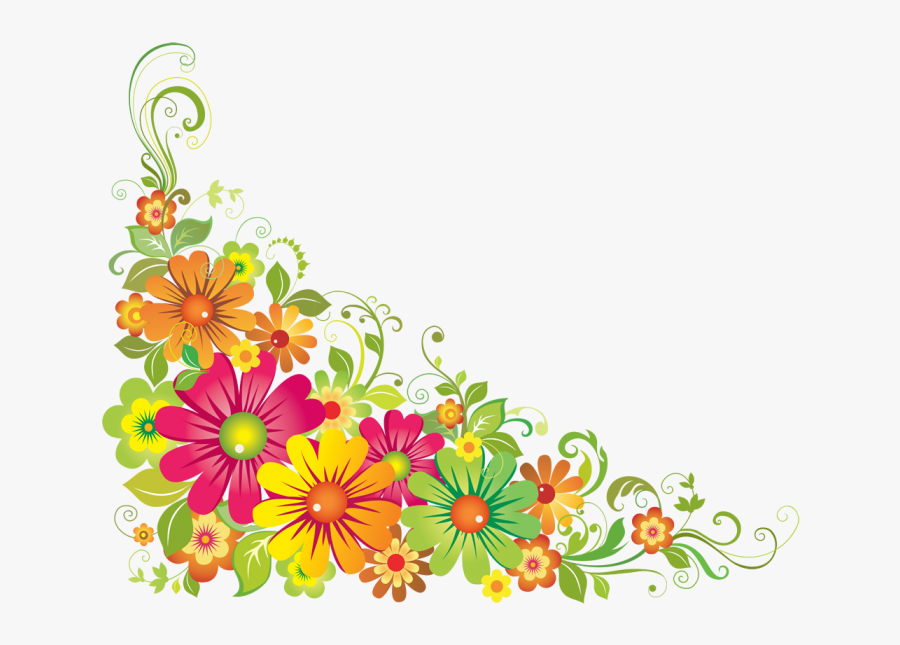Floral Corner Designs Png Vector, Clipart, Psd - Flower Corner Design Png, Transparent Clipart