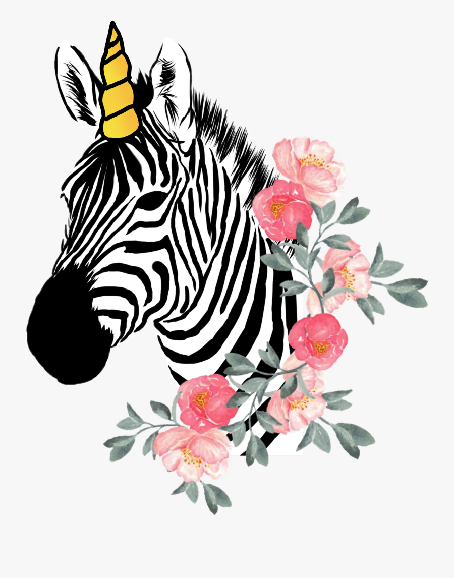 #zebra #flowers #funny#l #unicorn #unizebra - Drawing Easy Zebra Gave, Transparent Clipart