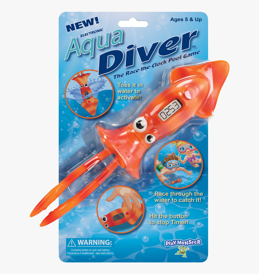 Aqua Diver Squid, Transparent Clipart