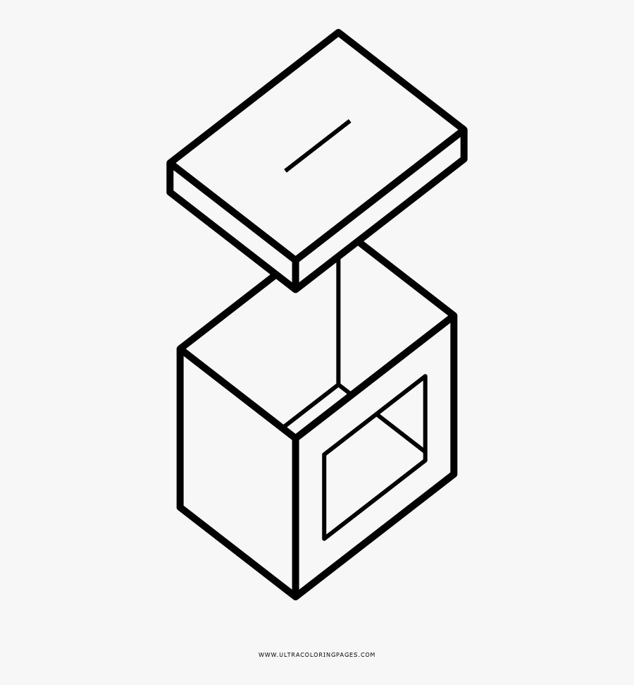 Ballot Box Coloring Page - Model Making Icon Architecture, Transparent Clipart