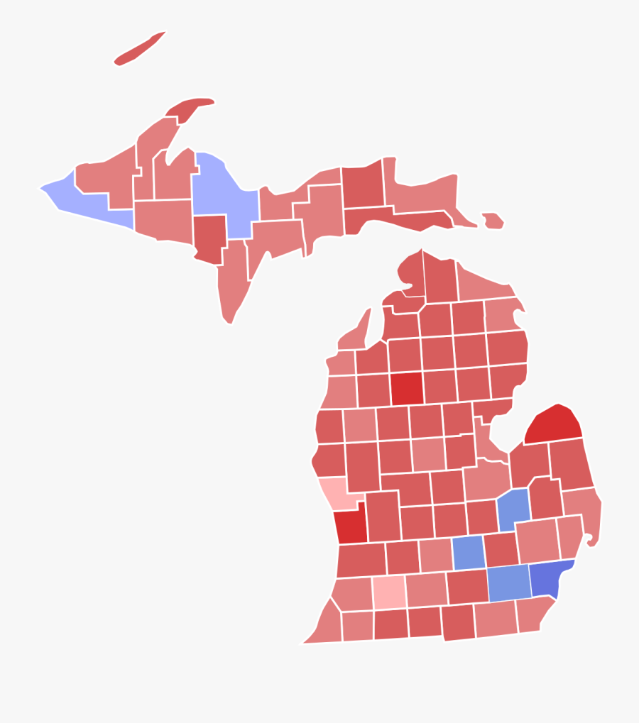 Michigan 2016 Election Map , Free Transparent Clipart - ClipartKey