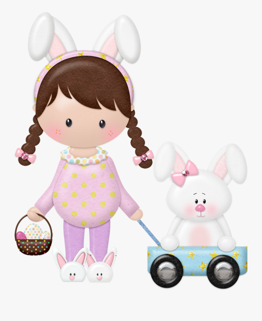 Bunnies Clipart Shabby Chic - Girl As Easter Bunny Clipart, Transparent Clipart