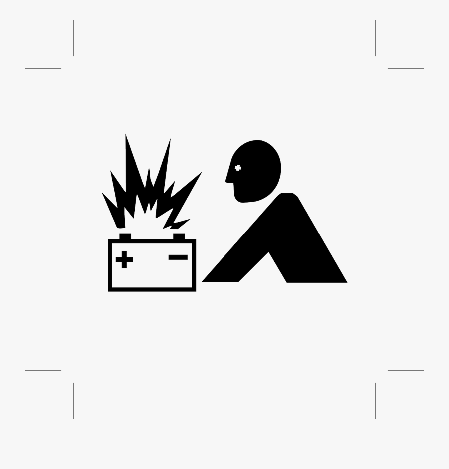 Exploding Battery Safety Sign, Transparent Clipart