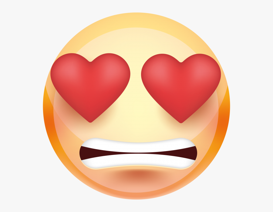 Heart Eyes Emoji - Love, Transparent Clipart