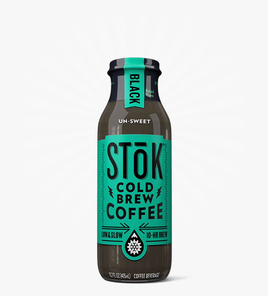 Stōk Unsweet Black Cold Brew Coffee - Glass Bottle, Transparent Clipart