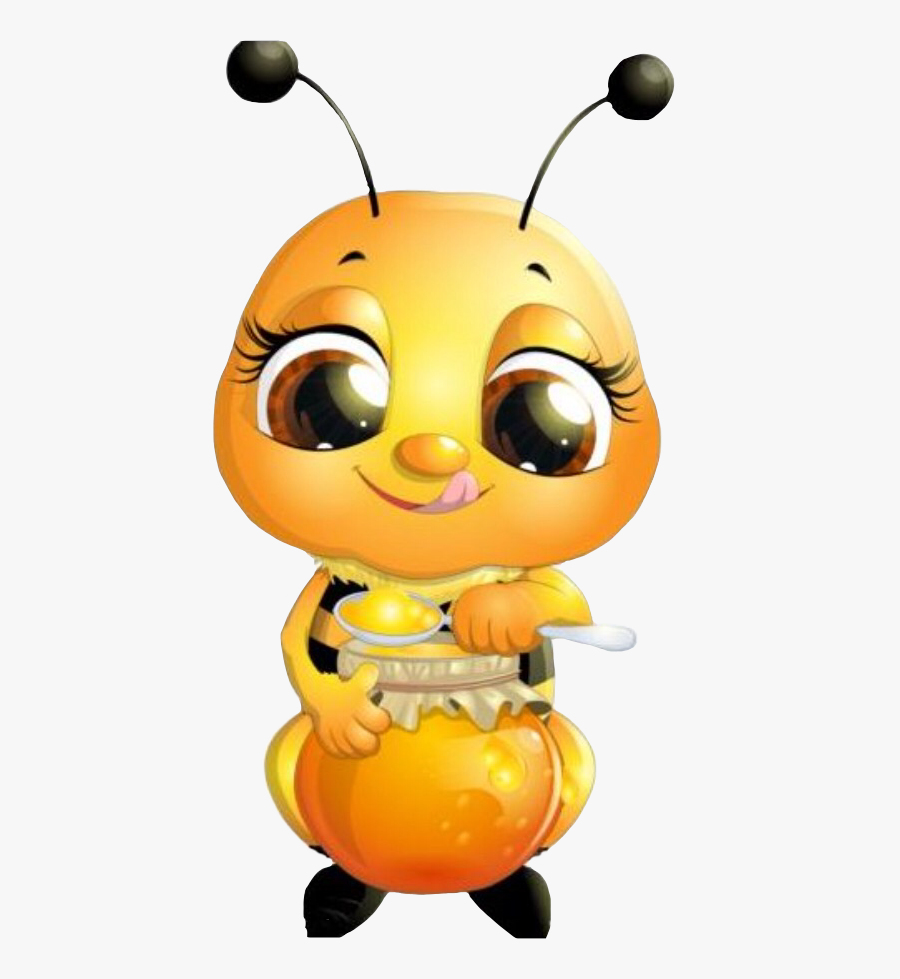 #bee #honey #cute #art #interesting #nature # #freetoedit - Bumble Bee Eating Cartoon, Transparent Clipart