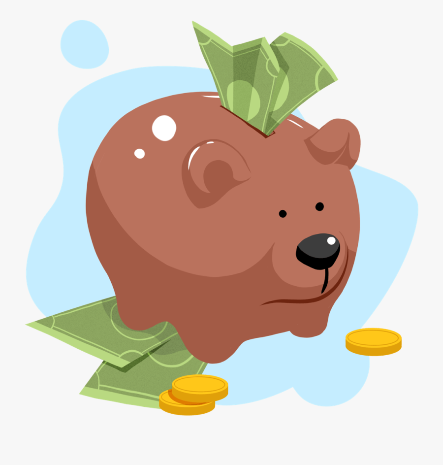 Bear Market Cash - Cartoon, Transparent Clipart