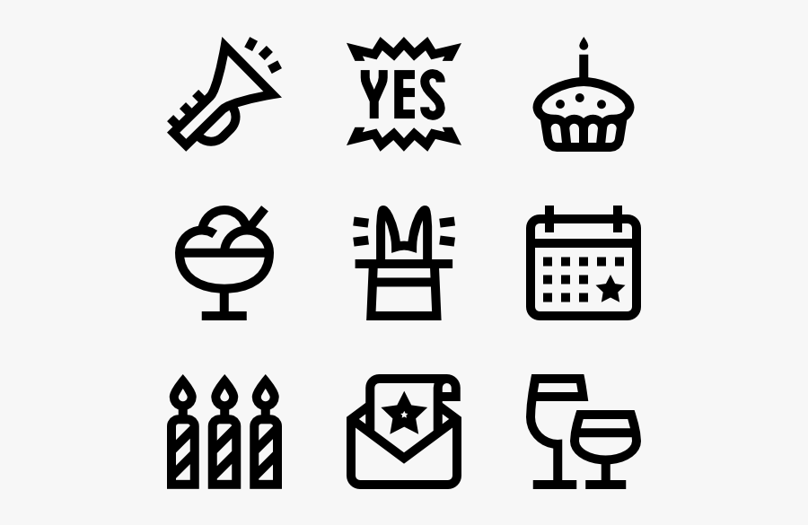 Birthday - Graphic Design Symbol Vector, Transparent Clipart