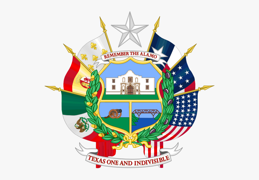 6 Flags Of Texas On Texas State Seal - Texas State Seal Reverse, Transparent Clipart