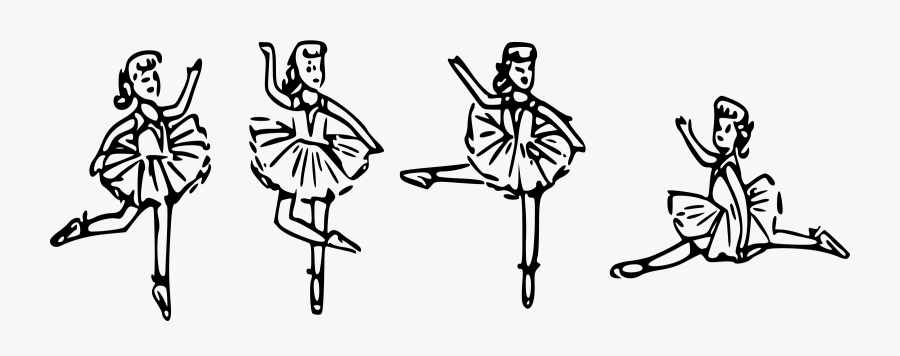 Art,symmetry,monochrome Photography - Dancing Girls Clipart Black And White, Transparent Clipart