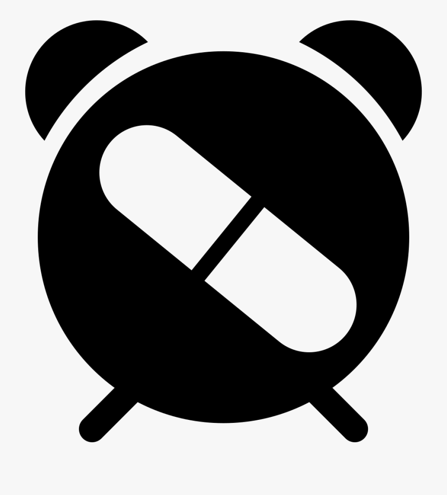 Transparent Pill Clipart Black And White - Medicine Reminder Icon Png, Transparent Clipart