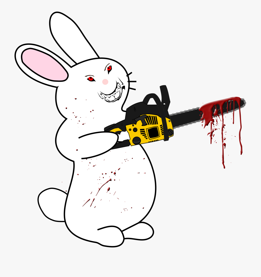 Clipart - Bunny With Mask And Chainsaw, Transparent Clipart