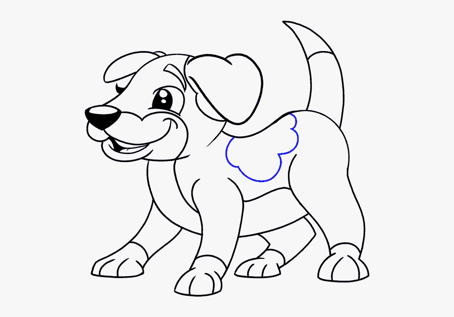 Easy To Draw Clipart Dog - Draw A Dog Cartoon, Transparent Clipart