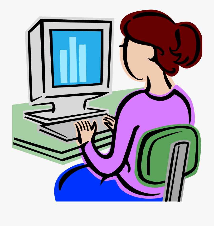 Computer Class Clipart 5 By Roberta - Person On Computer Clipart, Transparent Clipart