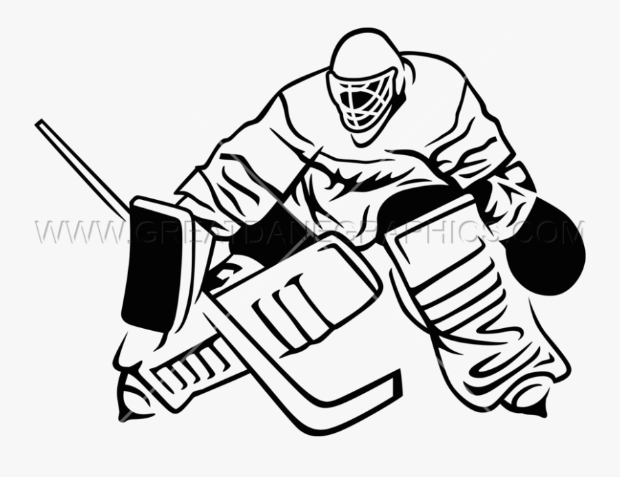 Hockey Clipart Sketch - Hockey Goalie Black And White Clipart, Transparent Clipart