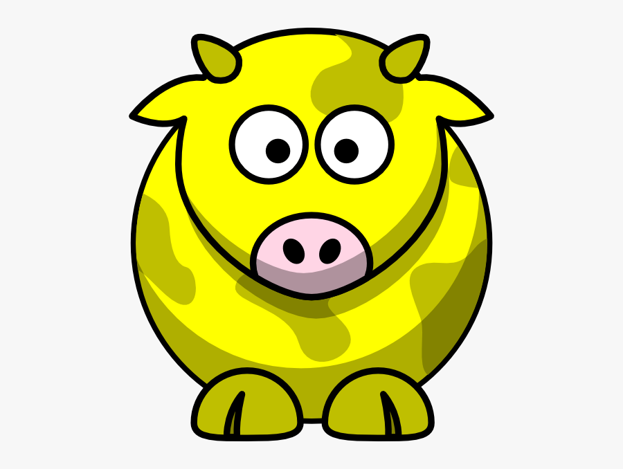 Yellow Cow 2 Clip Art - Clipart Cartoon Cow, Transparent Clipart