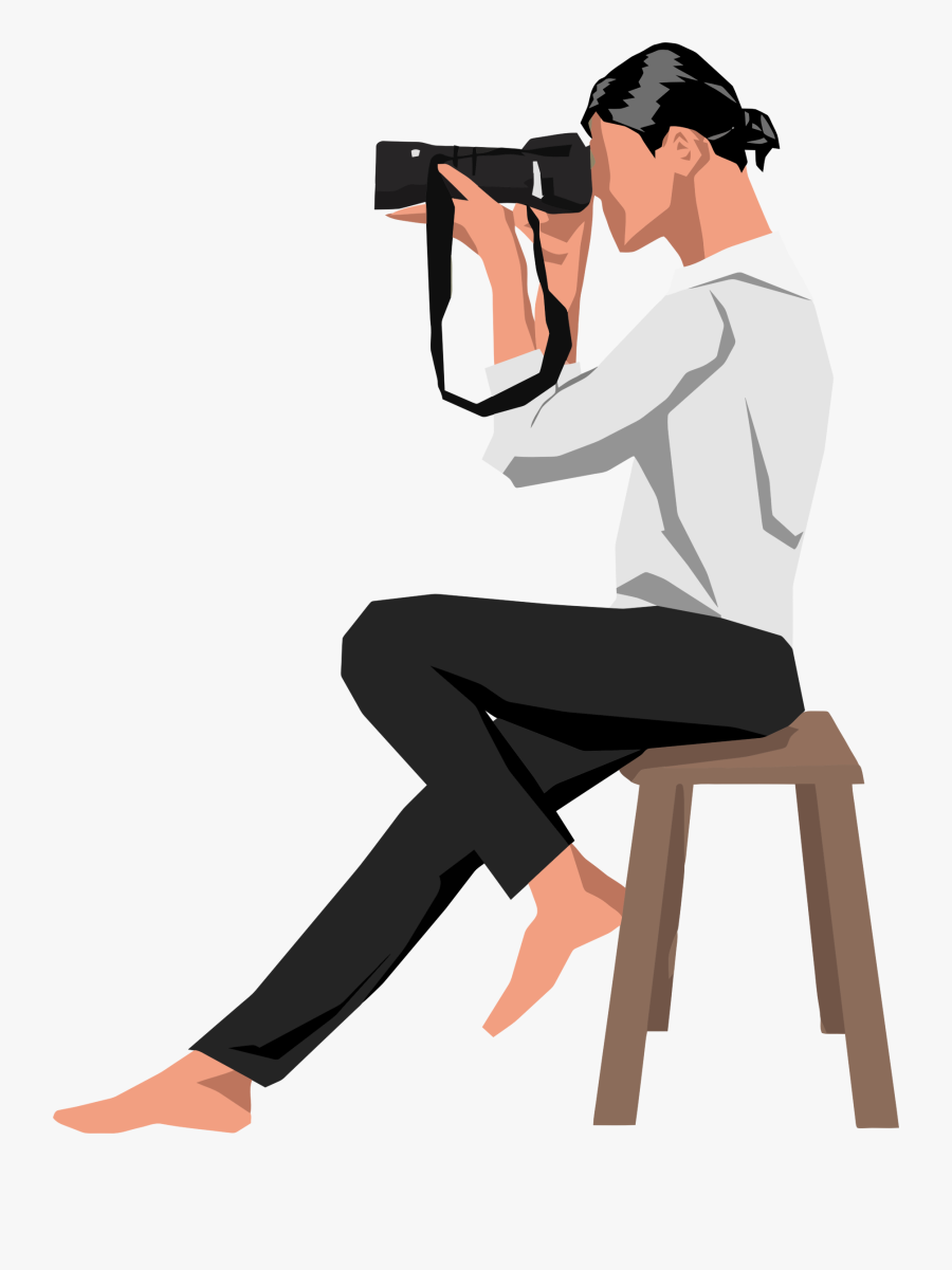 Shoulder,standing,leg - Cartoon Photographer Png, Transparent Clipart