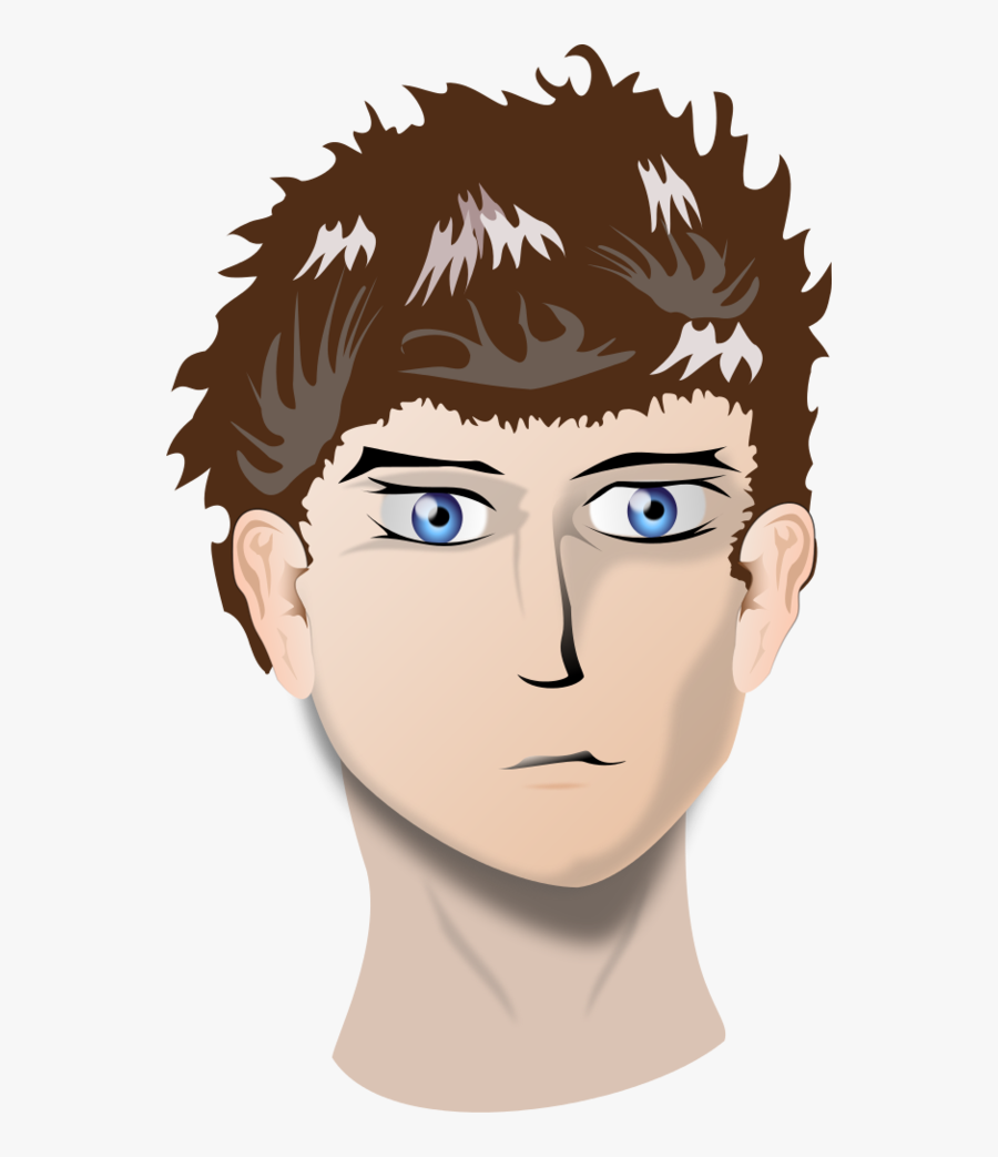 Head Of Boy With Blue Eyes - Png Animated Human Face, Transparent Clipart