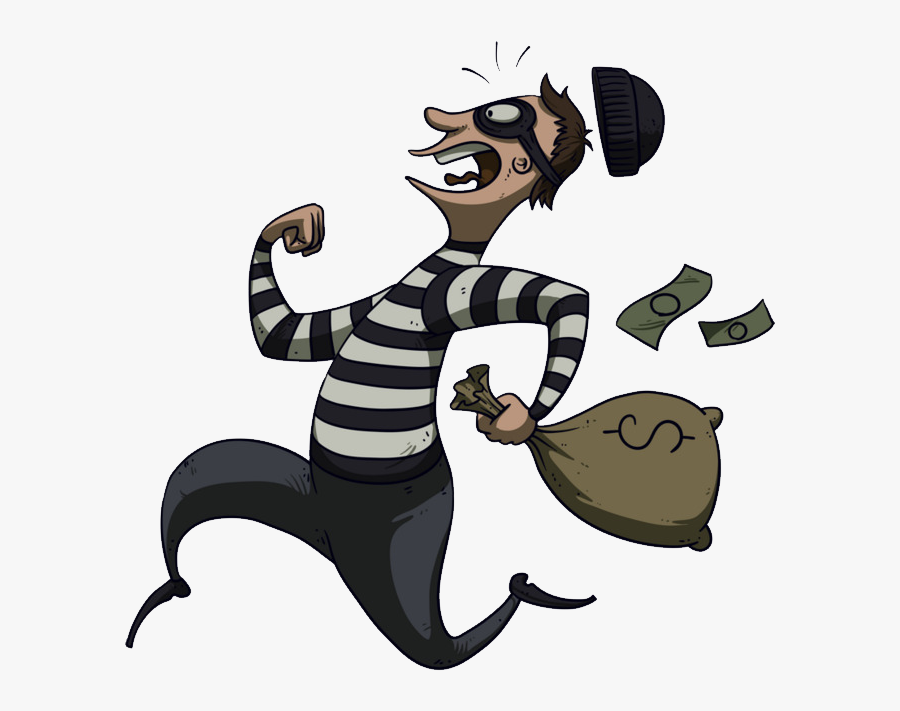 Thief, Robber Png - Bank Robber Running With Money, Transparent Clipart