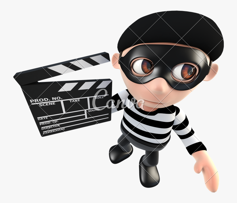 Clip Art Funny Thief - Cartoon Burglar Crowbar, Transparent Clipart