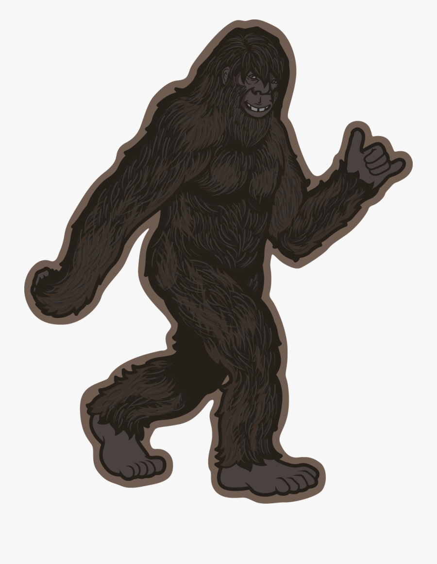 Bigfoot Hang Loose Stroll Sticker - Sasquatch Bigfoot No Background, Transparent Clipart