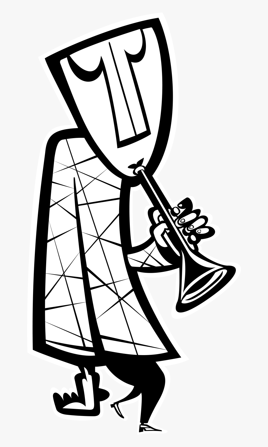 Jazzman, Horn Comes From A Pencil Sketch For My Stone, Transparent Clipart