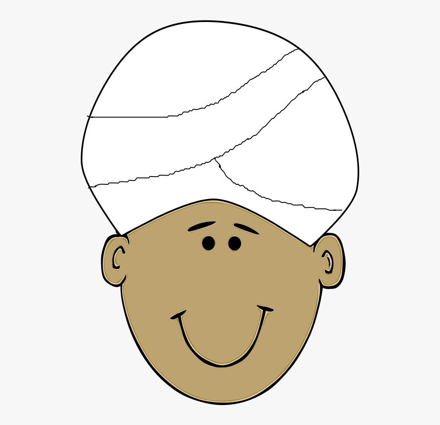 Happy Indian - Cartoon Turban, Transparent Clipart