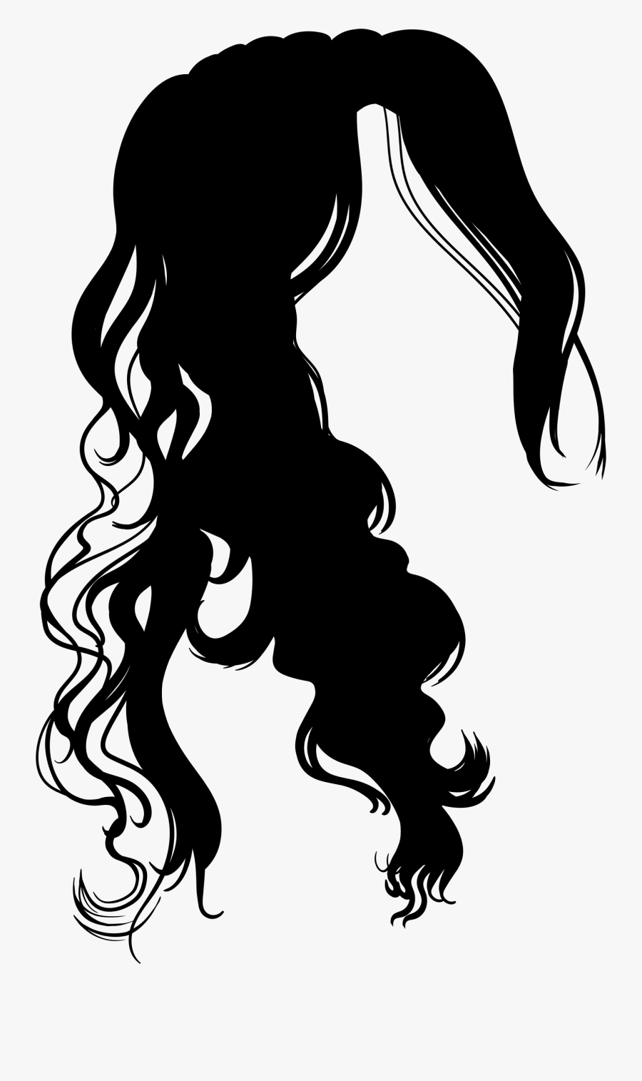 Png Black And White Download Female Silhouette At Getdrawings - Woman Hair Silhouette Png, Transparent Clipart