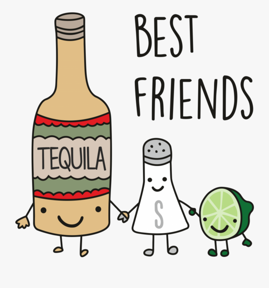 Transparent Tequila Bottle Clipart - Best Friends Tequila Salt Lime, Transparent Clipart
